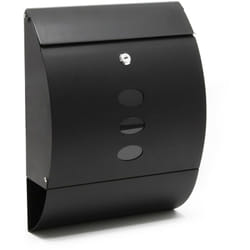 Cassetta postale da parete di design con scomparto per giornali in acciaio zincato 32 x 40 x 12 cm nero