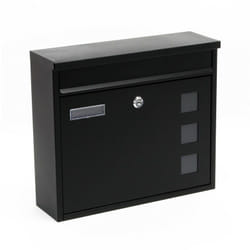 Helloshop26 - Cassetta delle lettere da parete design verniciata a polvere 30 × 39,5 × 11 cm nera
