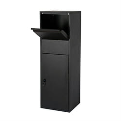Cassetta delle lettere con serratura a piedi pacco postale 46 x 45 x 140 cm nera