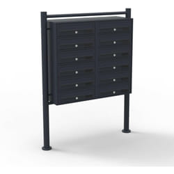 Helloshop26 - Blocca 12 cassette postali su gambe 12 voci di posta nera