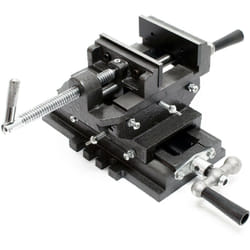 Helloshop26 - Morsa per fresatura a 2 assi da 75 mm per maschiatura e banco di lavoro con tavola a croce