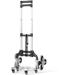 Carrello da trasporto manuale pieghevole in alluminio con fascia elastica regolabile in 3 posizioni maniglia telescopica max. caricare 80 kg