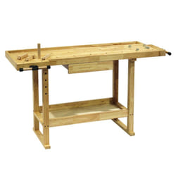 Banco da lavoro per piallare disposizione attrezzi da officina 145 x 86 cm in legno