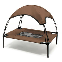 Lettino per cani marrone 76 cm 20 kg max lettino rialzato protezione solare m relax