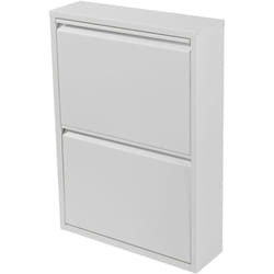 Scarpiera con 2 cassetti basculanti bianchi