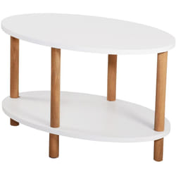 Tavolino ovale 43 x 70 x 44 cm bianco