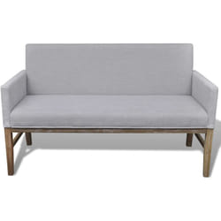 Panca con cuscino imbottito 140 x 65 x 85 cm tessuto hevea grigio chiaro