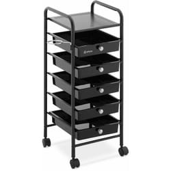 Helloshop26 - Carrello per tavolo da parrucchiere estetico (piano: 330 x 320 mm, 5 cassetti, portata: 10 kg)