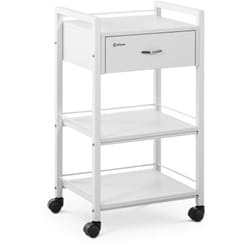 Carrello per parrucchiere - 1 cassetto - 3 ripiani - 47,5 x 40 x 85,5 cm bianco