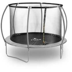 Helloshop26 - Trampolino da giardino - diametro 305 x 180 cm - 100 kg - rete di sicurezza - nero/grigio