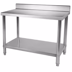 Materiale Acciaio inossidabile 304 2 piani Piano di lavoro rinforzato (piastra HDF da 20 mm) piedini regolabili bordo protett ...