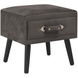 Helloshop26 - Comodino, cassettiera, armadio, mobile per camera da letto grigio, 40x35x40 cm, velluto