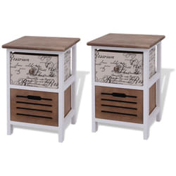Helloshop26 - Comodino comodino cassettiera arredo camera da letto 2 pz in legno