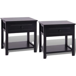 Helloshop26 - Set di 2 comodini, cassettiera, armadio, mobili per camera da letto, mdf nero
