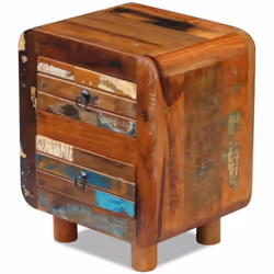 Questo comodino restaurato in stile antico costituirà un'aggiunta unica alla tua stanza. La sua struttura in legno massello l ...