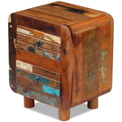 Helloshop26 - Comodino comodino cassettiera armadio mobile camera da letto legno massello di recupero 43 x 33 x 51 cm