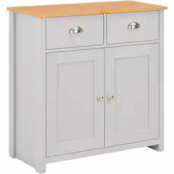 Questa credenza con vani portaoggetti aggiungerà un tocco senza tempo al vostro arredamento interno. La credenza è realizzata ...