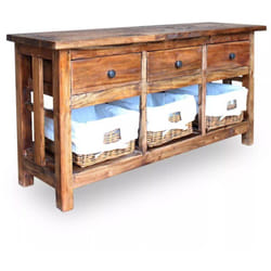 Credenza buffet consolle mobile contenitore in legno massello di recupero 100 cm