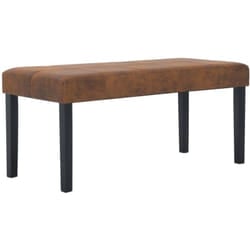 Helloshop26 - Panca pouf sgabello panca arredo 106 cm pelle scamosciata sintetica marrone
