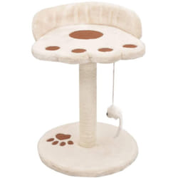 Tiragraffi per gatti nicchia peluche in sisal 40 cm beige e marrone