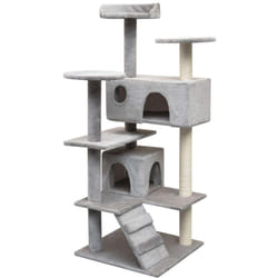 Tiragraffi per gatti nicchia peluche in sisal 125 cm grigio