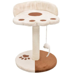 Tiragraffi per gatti nicchia peluche in sisal 40 cm beige e marrone