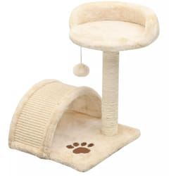 Tiragraffi per gatti nicchia peluche in sisal 40 cm beige e marrone