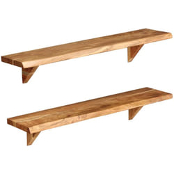 Mensola per mobili da parete di design 2 pezzi 90 cm in legno massello