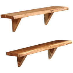 Mensola per mobili di design a parete 2 pezzi 60 cm in legno massello