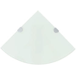 Helloshop26 - Mensola angolare di design con supporti cromati in vetro bianco 35 x 35 cm