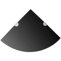 Helloshop26 - Mensola per mobile angolare di design con supporti cromati in vetro nero 35 x 35 cm