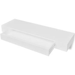 Mensola pensile di design in mdf bianco con 1 cassetto per DVD/libri