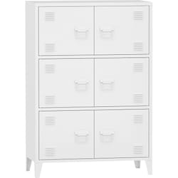 Helloshop26 - Armadio da ufficio armadietto da ufficio per soggiorno ufficio camera da letto officina metallo acciaio 113 x 80 x 40 cm bianco