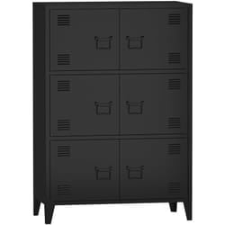 Helloshop26 - Armadio da ufficio armadietto da ufficio per soggiorno ufficio camera da letto officina metallo acciaio 113 x 80 x 40 cm nero