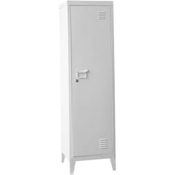 Helloshop26 - Armadietto spogliatoio in metallo con serratura 137 x 38 x 38 cm bianco