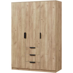 Armadio camera da letto armadio moderno contenitore senza tempo 2 armadi 4 ripiani 3 cassetti mdf 176 x 120 x 52 cm effetto rovere