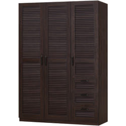 Armadio camera da letto armadio moderno contenitore senza tempo 4 ripiani 3 cassetti mdf 176 x 120 x 52 cm effetto noce scuro