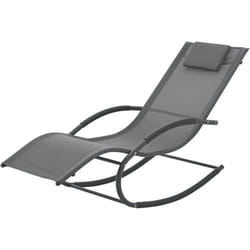 Tarent lettino prendisole a dondolo in tessuto acciaio 174 x 63 x 88 cm grigio scuro