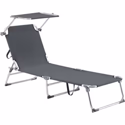 Sedia a sdraio con ombrellone Questa sedia a sdraio da spiaggia e da giardino ti offre il luogo perfetto per prendere il sole ...