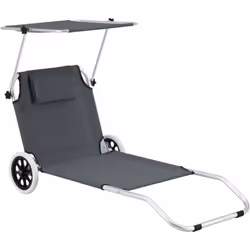 Sedia lounge con rotelle Questa sedia a sdraio da spiaggia e da giardino ti offre il luogo perfetto per prendere il sole. Ti  ...