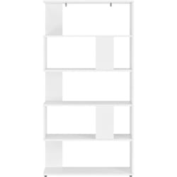 Libreria di design per soggiorno con scaffale in stile originale in truciolare 159 x 80 x 24 cm bianco