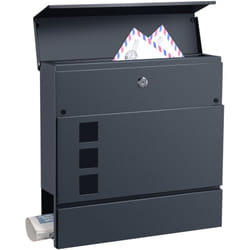 Helloshop26 - Cassetta postale in acciaio zincato 37x37x11 cm grigio antracite