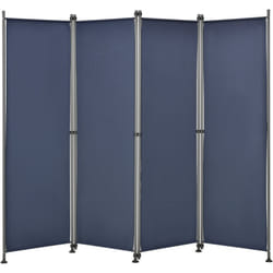 Schermatura privacy con 4 pannelli in poliestere 215 x 170 cm blu scuro