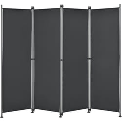 Schermatura privacy con 4 pannelli in poliestere 215 x 170 cm nero