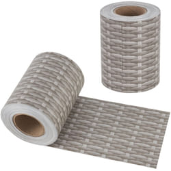 Striscia frangivista in pvc 35 m x 19 cm 6,65 m² grigia con effetto rattan