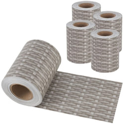Set di 4 strisce frangivista in pvc 140 m x 19 cm 26,6 m² grigio con effetto rattan