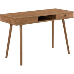 Helloshop26 - Scrivania 74 x 115 x 48 cm effetto legno scuro