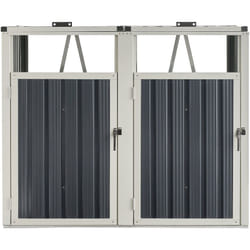 Copri pattumiera 2 posti con ante con maniglia 121 x 146 x 82 cm grigio antracite
