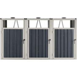 Copribidone 3 posti con ante con maniglia 121 x 219 x 82 cm grigio antracite