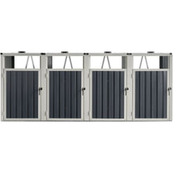 Helloshop26 - Copribidone 4 posti con ante con maniglia 121 x 292 x 82 cm grigio antracite